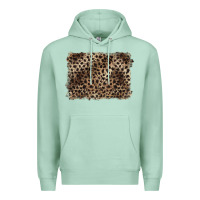 Seafoam handdrawn leopard pattern brown Premium Hoodie - BarkalooDesign