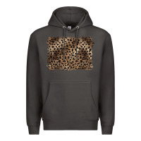 Smoke handdrawn leopard pattern brown Premium Hoodie - BarkalooDesign