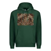 Sports Green handdrawn leopard pattern brown Premium Hoodie - BarkalooDesign