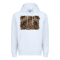 White handdrawn leopard pattern brown Premium Hoodie - BarkalooDesign