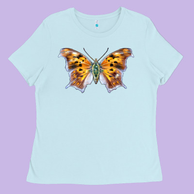 Question Mark Butterfly Ladies Tee Designed By Lillyallendesigns