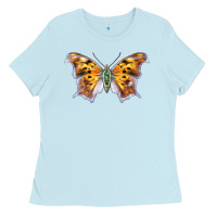 Baby Blue Question Mark Butterfly Ladies Tee - LillyAllenDesigns