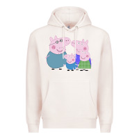 Pale Pink peppa pig family Premium Hoodie - artisFamous