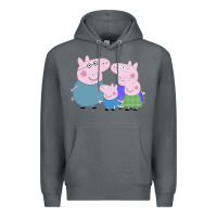 Rock peppa pig family Premium Hoodie - artisFamous