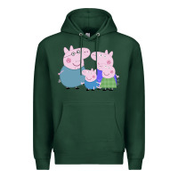 Sports Green peppa pig family Premium Hoodie - artisFamous