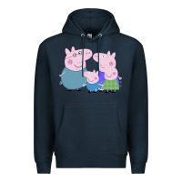 Navy peppa pig family Premium Hoodie - artisFamous