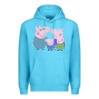 Ocean Blue peppa pig family Premium Hoodie - artisFamous