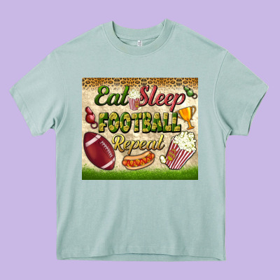 Eat Sleep Football Repeat Tumbler Heavy Core Tee Designed By Bundleandbundleshop
