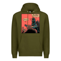 Army Green i am king of monsters Premium Hoodie - artisFamous