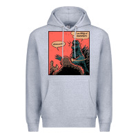 Heather Grey i am king of monsters Premium Hoodie - artisFamous