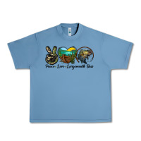 Pebble Blue peace love largemouth bass Urban Heavy Tee - LillyAllenDesigns