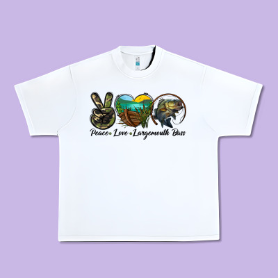 Peace Love Largemouth Bass Urban Heavy Tee Designed By Lillyallendesigns