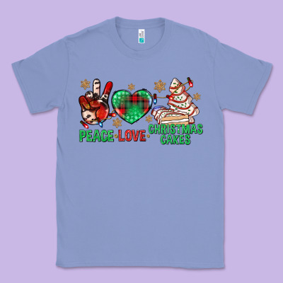 Peace Love Christmas Cakes Bbs Classic Tee Designed By Bundleandbundleshop