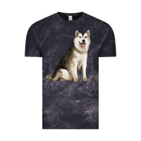 Cloud Black Alaskan Malamute Dog Vintage Tee - LillyAllenDesigns