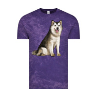 Cloud Purple Alaskan Malamute Dog Vintage Tee - LillyAllenDesigns