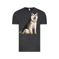 Vintage Black Alaskan Malamute Dog Vintage Tee - LillyAllenDesigns