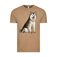 Vintage Coffee Alaskan Malamute Dog Vintage Tee - LillyAllenDesigns