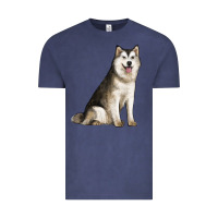 Vintage Denim Alaskan Malamute Dog Vintage Tee - LillyAllenDesigns