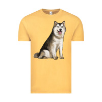 Vintage Mustard Alaskan Malamute Dog Vintage Tee - LillyAllenDesigns