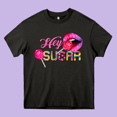 Hey Sugar Valentine's Day Heavy Core Tee Designed By Fadigitalartstudio