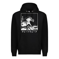 Black the great wave off kanagawa Premium Hoodie - artisFamous