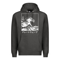 Charcoal Heather the great wave off kanagawa Premium Hoodie - artisFamous
