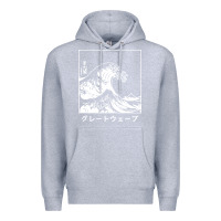 Heather Grey the great wave off kanagawa Premium Hoodie - artisFamous