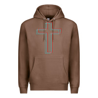 Chestnut A Neon Christian Cross Premium Hoodie - artisFamous
