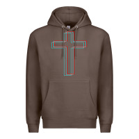 Coffee A Neon Christian Cross Premium Hoodie - artisFamous