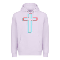Lilac A Neon Christian Cross Premium Hoodie - artisFamous