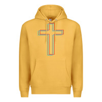 Mustard A Neon Christian Cross Premium Hoodie - artisFamous