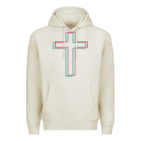 Oatmeal Heather A Neon Christian Cross Premium Hoodie - artisFamous