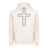 Pale Pink A Neon Christian Cross Premium Hoodie - artisFamous