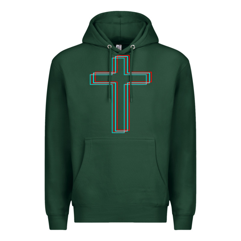 A Neon Christian Cross Premium Hoodie by artisFamous | Teevron