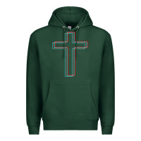 Sports Green A Neon Christian Cross Premium Hoodie - artisFamous