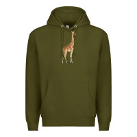Army Green Giraffe Premium Hoodie - artisFamous
