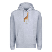 Heather Grey Giraffe Premium Hoodie - artisFamous