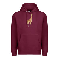 Burgundy Giraffe Premium Hoodie - artisFamous