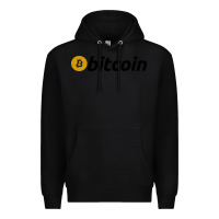 Black vintage look bitcoin Premium Hoodie - artisFamous