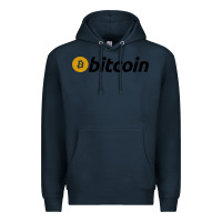 Navy vintage look bitcoin Premium Hoodie - artisFamous