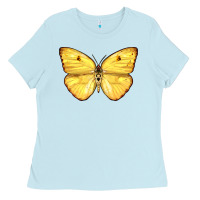 Baby Blue Cloudless Sulphur Butterfly Ladies Tee - LillyAllenDesigns