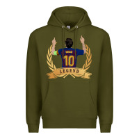 Army Green Messi The Legend Premium Hoodie - artisFamous