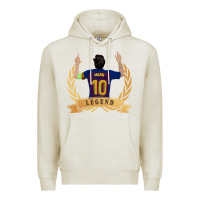 Oatmeal Heather Messi The Legend Premium Hoodie - artisFamous