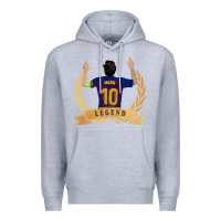 Heather Grey Messi The Legend Premium Hoodie - artisFamous