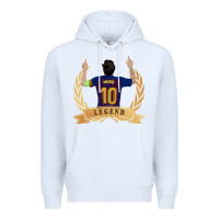 White Messi The Legend Premium Hoodie - artisFamous