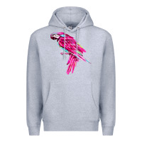 Heather Grey pink parrot T-shirts Premium Hoodie - artisFamous
