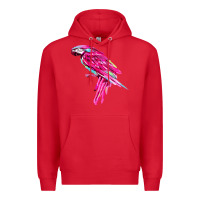 Red pink parrot T-shirts Premium Hoodie - artisFamous