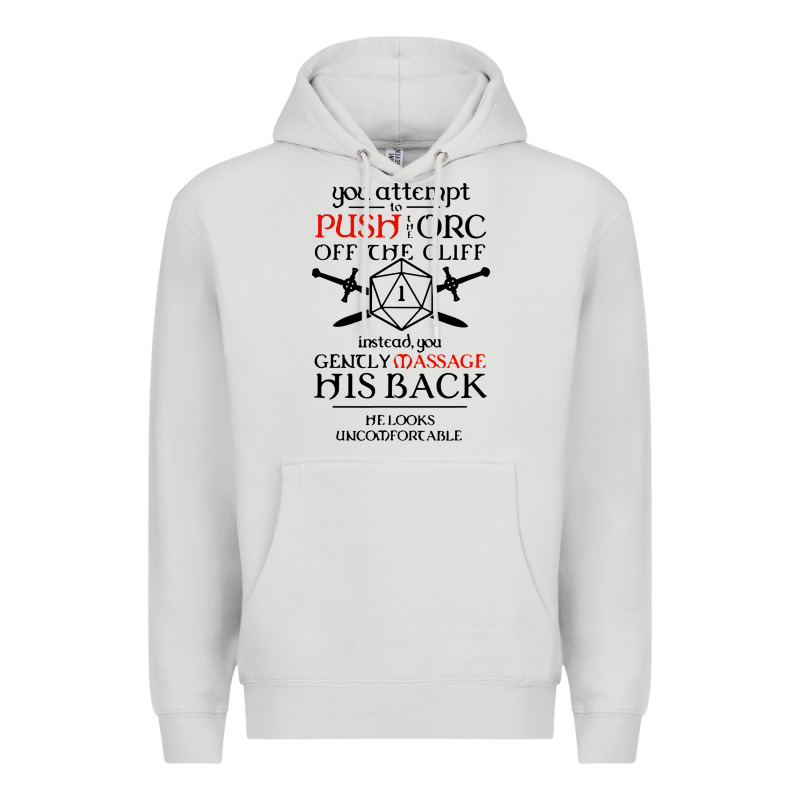 Tabletop Rpg D20 Orc Massage Critical Failure Premium Hoodie by artisFamous | Teevron