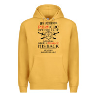 Mustard tabletop rpg d20 orc massage critical failure Premium Hoodie - artisFamous