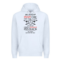 White tabletop rpg d20 orc massage critical failure Premium Hoodie - artisFamous
